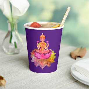Gobelets En Papier Happy Diwali - Deepalavi Lakshmi Goddess 4