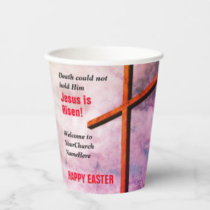 Gobelets En Papier HAPPY EASTER Jésus est l'Église ressuscité