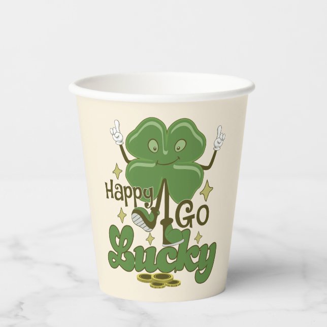 Gobelets En Papier Happy Go Lucky St. Patrick's (Recto)
