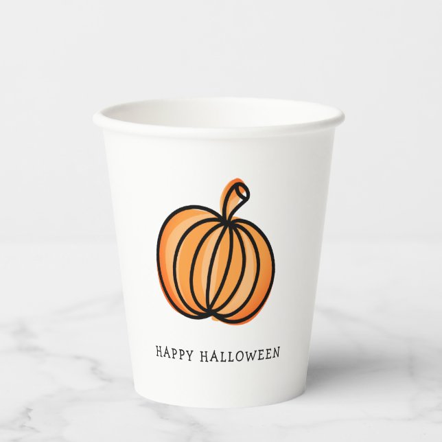 Gobelets En Papier Happy Halloween (Recto)