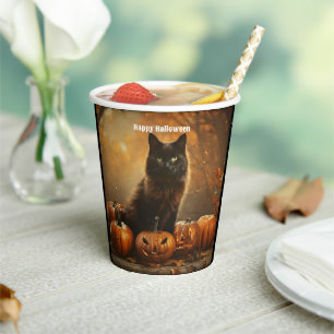 Gobelets En Papier Happy Halloween Black Cat Collection