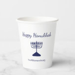 Gobelets En Papier Happy Hanoukka Simple Blue Menorah<br><div class="desc">Happy Hanoukka Blue Holiday tasse en papier,  avec une simple menorah bleue et la typographie de script. Avec du texte personnalisable bleu,  vous pouvez ajouter vos propres informations. Une façon festive de célébrer avec des amis et des proches.</div>