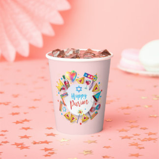 Gobelets En Papier Happy Purim Basket Gifts, Decoration, Ornaments