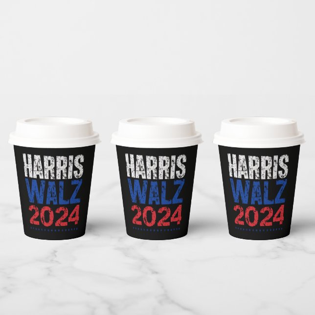 Gobelets En Papier Harris Waltz 2024 Election Kamala Harris Tim Waltz (Multi)