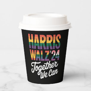 Gobelets En Papier Harris Walz 2024 Ensemble, nous pouvons élire LGBT