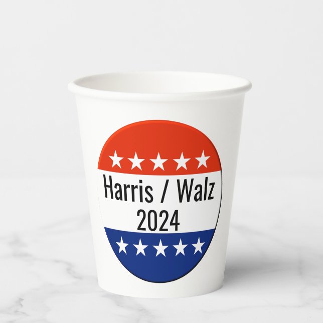 Gobelets En Papier Harris Walz Élection 2024 (Recto)