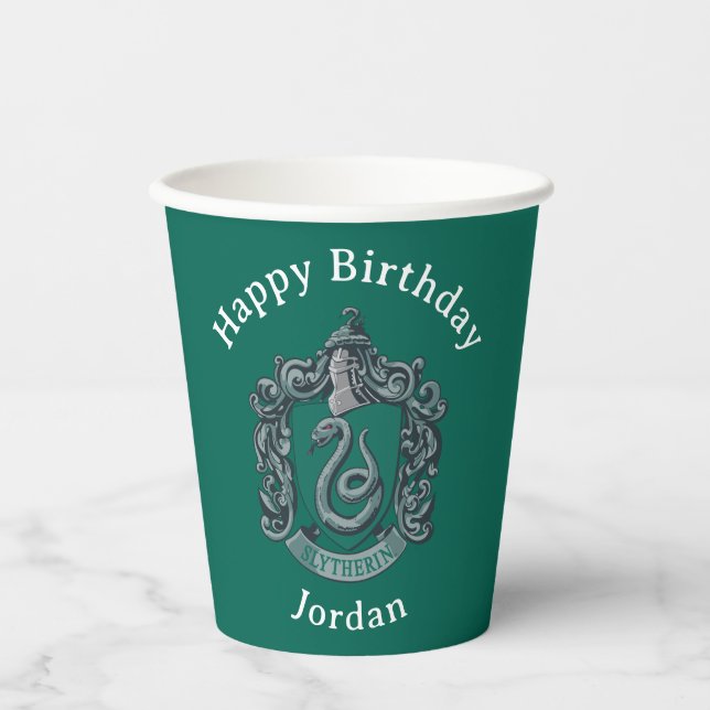 Gobelets En Papier Harry Potter | Blason de Serpentard Vert (Recto)