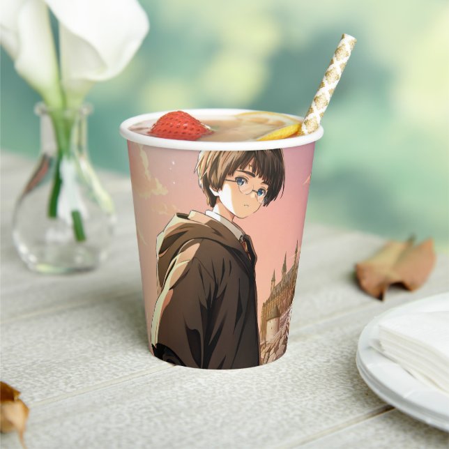 Gobelets En Papier HARRY POTTER™ Hermione & Ron HOGWARTS™ Scène d'Ani (Insitu)
