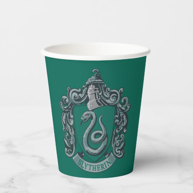 Gobelets En Papier Harry Potter | Slytherin Crest Green (Recto)
