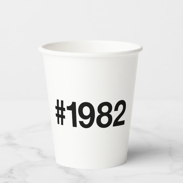 Gobelets En Papier Hashtag 1982 43 Anniversaire (Recto)
