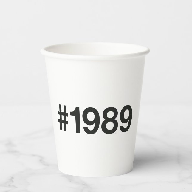 Gobelets En Papier Hashtag 36 Anniversaire 1989 (Recto)