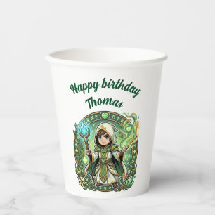 Gobelets En Papier Healer Cleric Druid Anime Chibi Gamer Birthday
