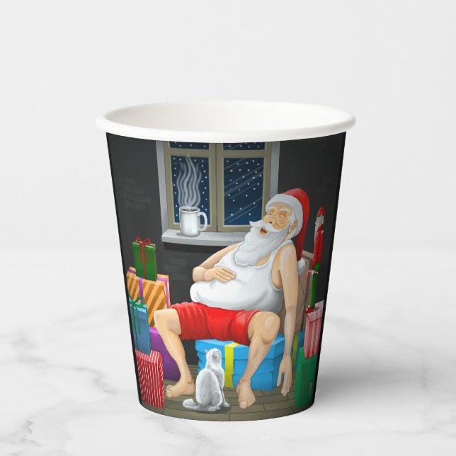 Gobelets En Papier Heure du café du Père Noël (Recto)