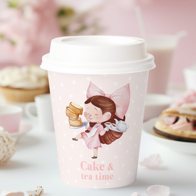 Gobelets En Papier Heure du gâteau et du thé (Créateur téléchargé)