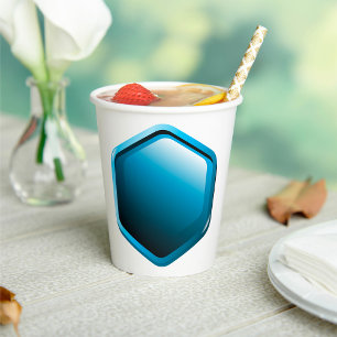 Gobelets En Papier Hexagon bleu
