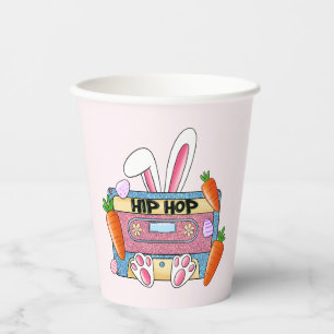 Gobelets En Papier Hip-Hop Lapin de Pâques Mixtape - Cassette Rétro