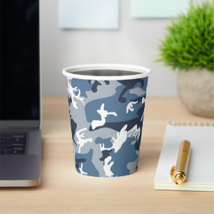 Gobelets En Papier Hiver Camouflage bleu neige, Militaire, Armée