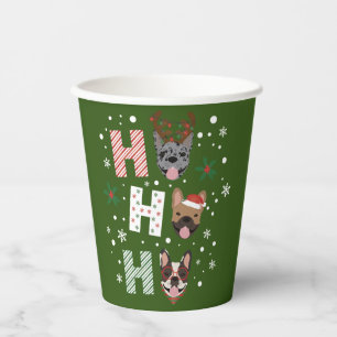 Gobelets En Papier Ho Ho Ho French Bulldog Joyeux Noël
