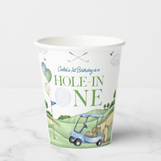 Gobelets En Papier Hole In One Boy Golf First Birthday Par-Tee