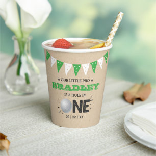 Gobelets En Papier Hole In One Boys Golf 1er Anniversaire Par tee