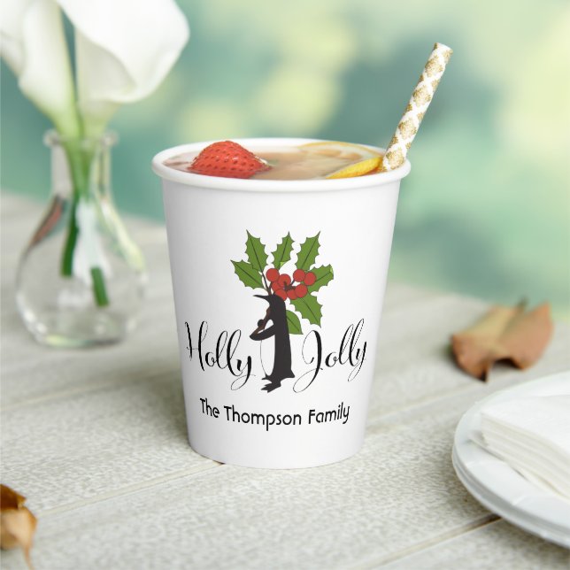 Gobelets En Papier Holly Jolly Cute Funny Penguin Noël (Insitu)