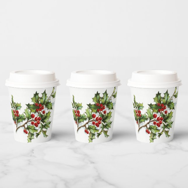 Gobelets En Papier HollyBerries 001 (Multi)
