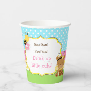 Gobelets En Papier Honey Bear et Bumble Bee Anniversaire