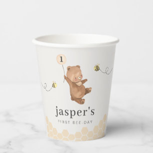 Gobelets En Papier Honey Bear First Bee day