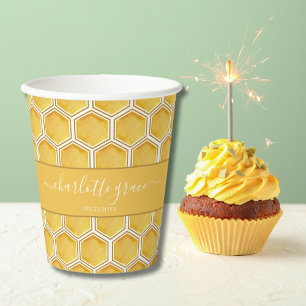 Gobelets En Papier Honeycomb Première fête sur le thème de l'abeille