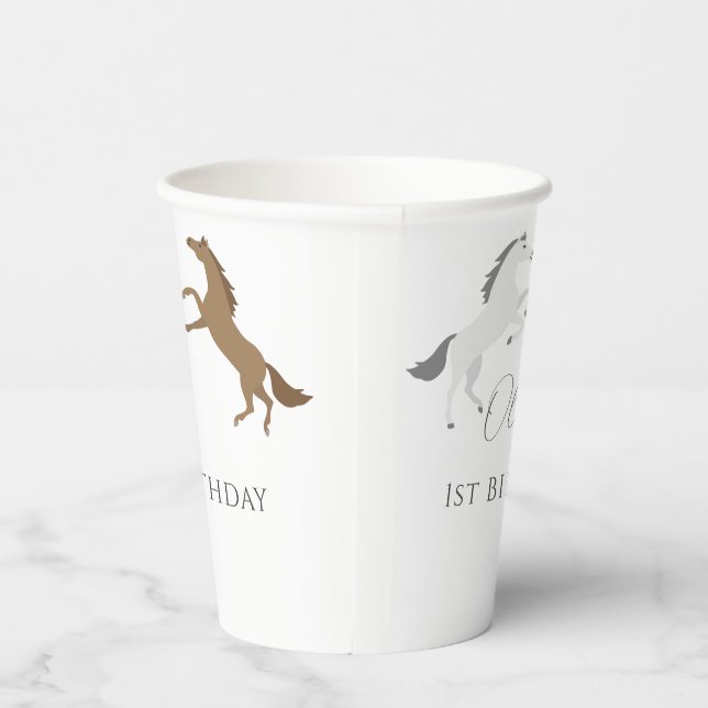 Gobelets En Papier Horloge fête d'anniversaire Cowgirl 1er anniversai (Droite)