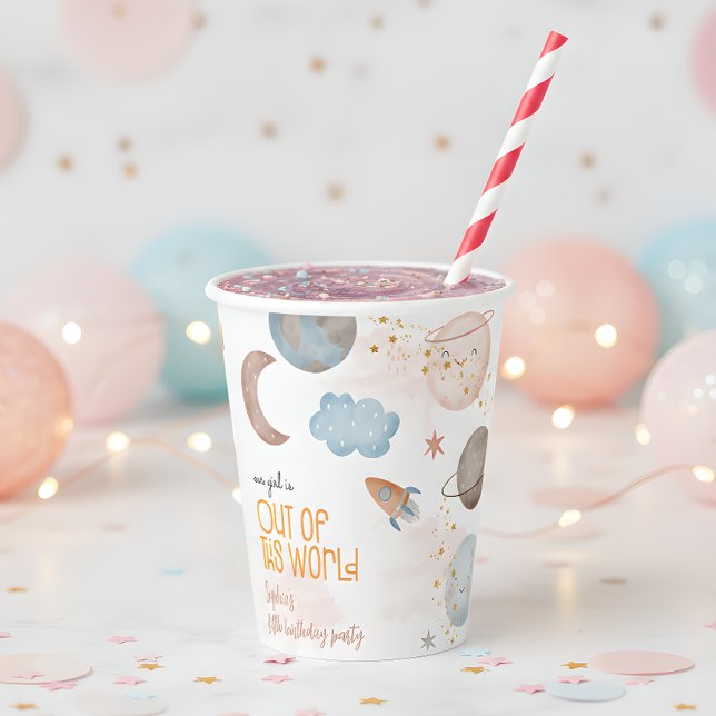 Gobelets En Papier Hors de ce monde l'anniversaire de enfant d'aventu (Créateur téléchargé)