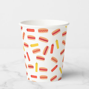 Gobelets En Papier Hot Dog Fast Food Motif barbecue