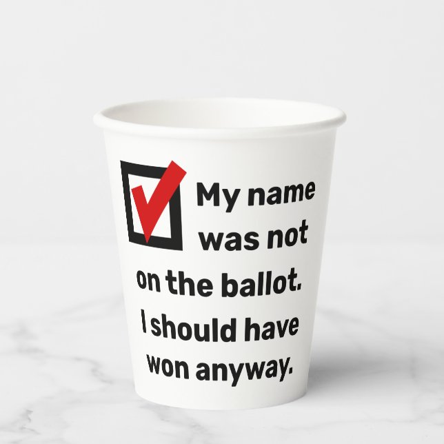 Gobelets En Papier Humour des élections 2024 (Recto)