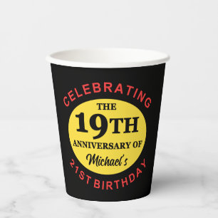 Gobelets En Papier Humour personnalisé 40e anniversaire