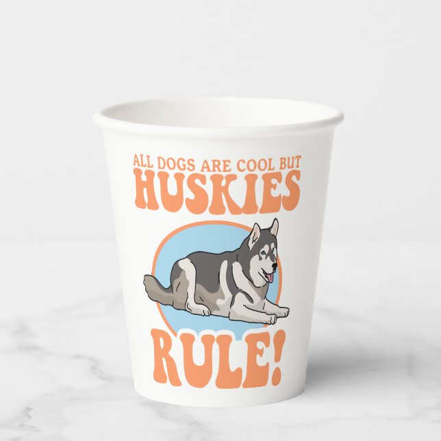 Gobelets En Papier Husky Dog Owner Huskies (Recto)
