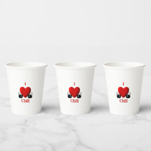 Gobelets En Papier I Heart Chili