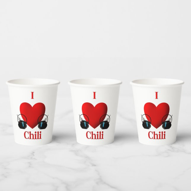 Gobelets En Papier I Heart Chili (Multi)