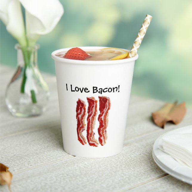 Gobelets En Papier I Love Bacon (Insitu)