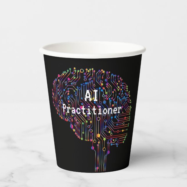 Gobelets En Papier IA Praticien de l'intelligence artificielle (Recto)