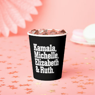 Gobelets En Papier Icône politique féministe Kamala Michelle Elizabet