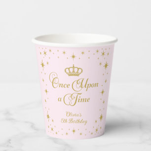 Gobelets En Papier Il était une fois la princesse d'or Anniversaire