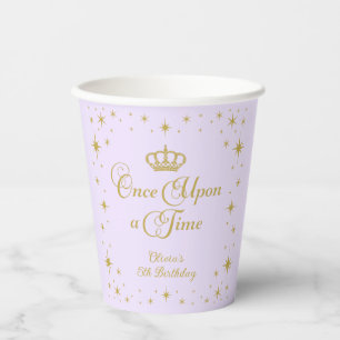 Gobelets En Papier Il était une fois la princesse d'or Anniversaire