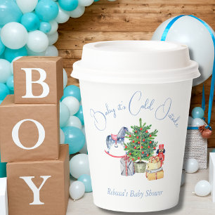 Gobelets En Papier Il fait froid à l'extérieur du Baby shower de Noël