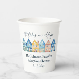 Gobelets En Papier "Il Faut Un Village" Adoption / Douche Foster
