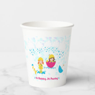 Gobelets En Papier Il pleut, il pleut une douche de jour pluvieuse