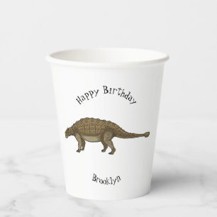 Gobelets En Papier Illustration d'Ankylosaurus