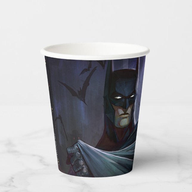 Gobelets En Papier Illustration de Batman sur la crise infinie (Recto)