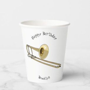Gobelets En Papier Illustration de dessin animé de Trombone