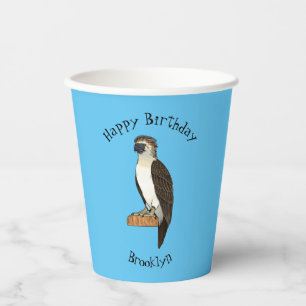 Gobelets En Papier illustration de dessin animé d'oiseau aigle philip