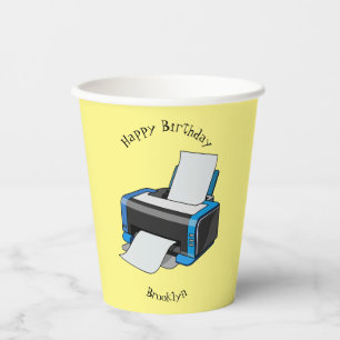 Gobelets En Papier Illustration de dessin d'imprimante